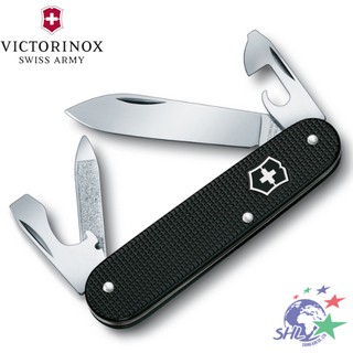 VICTORINOX 維氏 軍校生金屬鋁柄紋面8用瑞士刀(黑) 0.2600.L1223 / VN113【詮國】