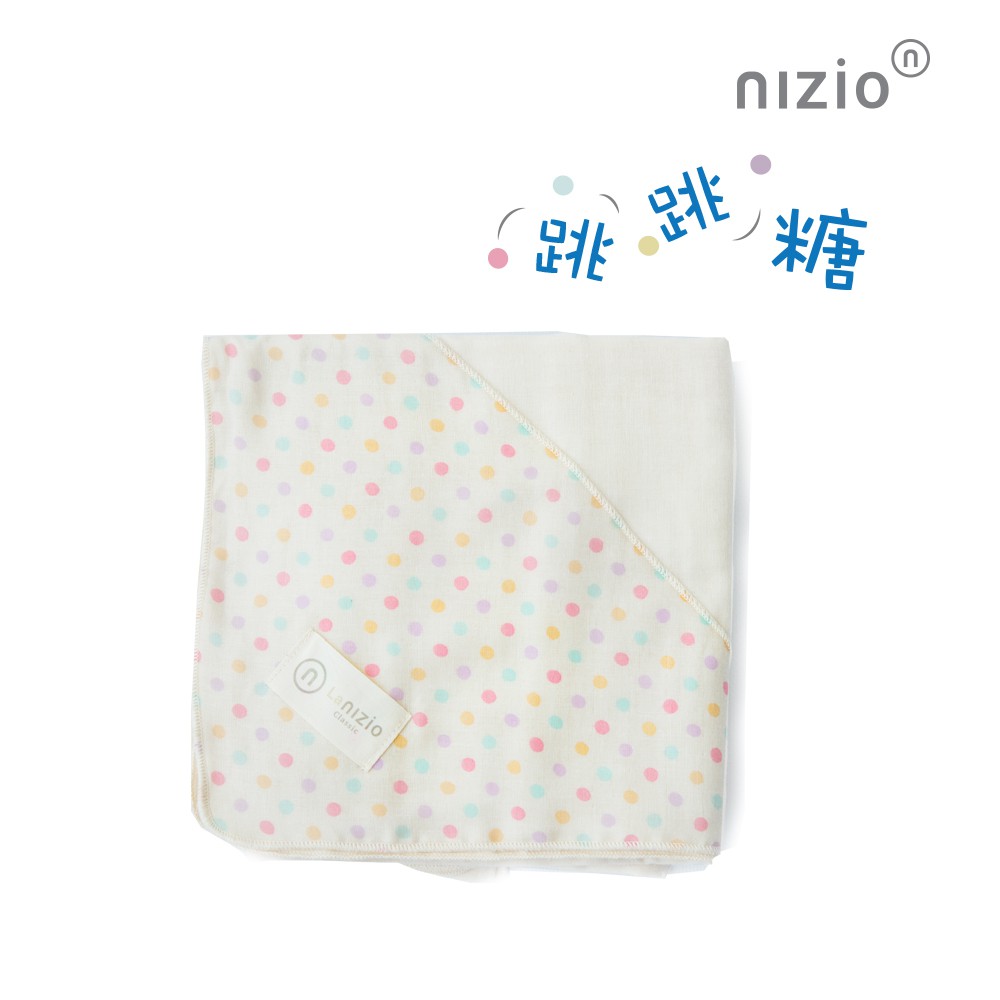 nizio跳跳糖四層紗浴包巾/嬰兒白