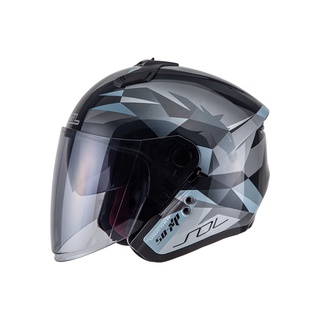 【SOL Helmets】SO-XP開放式安全帽 (獨角獸 黑/銀) ｜ SOL安全帽官方商城