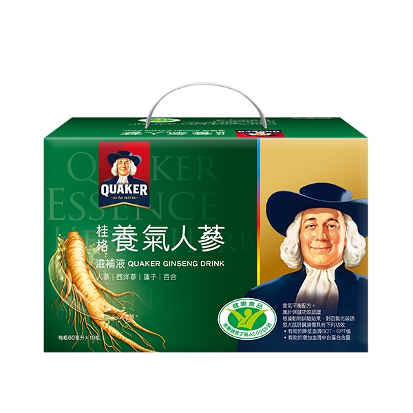 桂格 養氣人蔘滋補液19瓶 有糖 國家認證健康食品 謝震武推薦 Quaker 營養食品 保健食品 補充體力 佳格食品