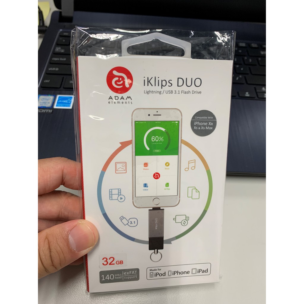 亞果 IKlips DUO 極速多媒體行動碟 32GB Iphone Ipad用隨身碟 USB 3.1 最便宜