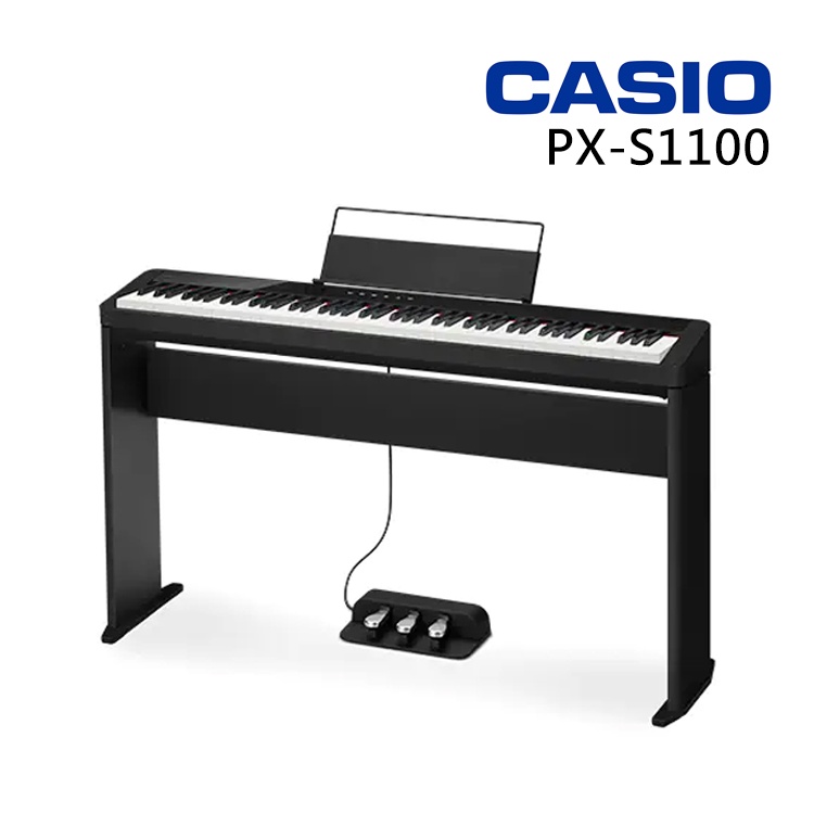 小叮噹的店 - CASIO PX-S1100 88鍵 便攜式 電鋼琴 琴架 三音踏 全新公司貨