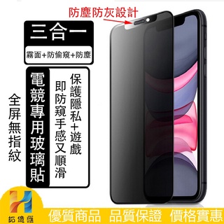 電競專用霧面防窺防塵玻璃貼 適用iPhone 13 12 11 Pro Max XS Max i11 XR保護貼抗藍光