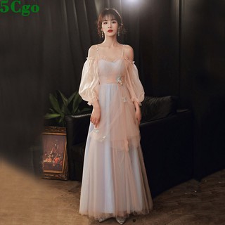 5Cgo含稅促銷粉藍色宴會小晚禮服裙氣質主持人平時可穿伴娘服學生藝考顯瘦女 t627971499004