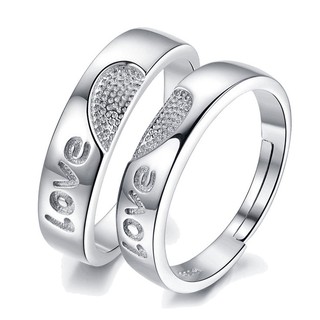 🌼臺灣現貨🌼 S925正品純銀.love真愛情侶戒指~結婚.情人節送禮都很棒.開口可調式戒指-附S925純銀保證卡