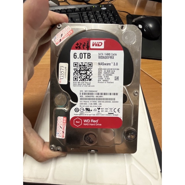 故障品-硬碟6TB-Sata WD60EFRX