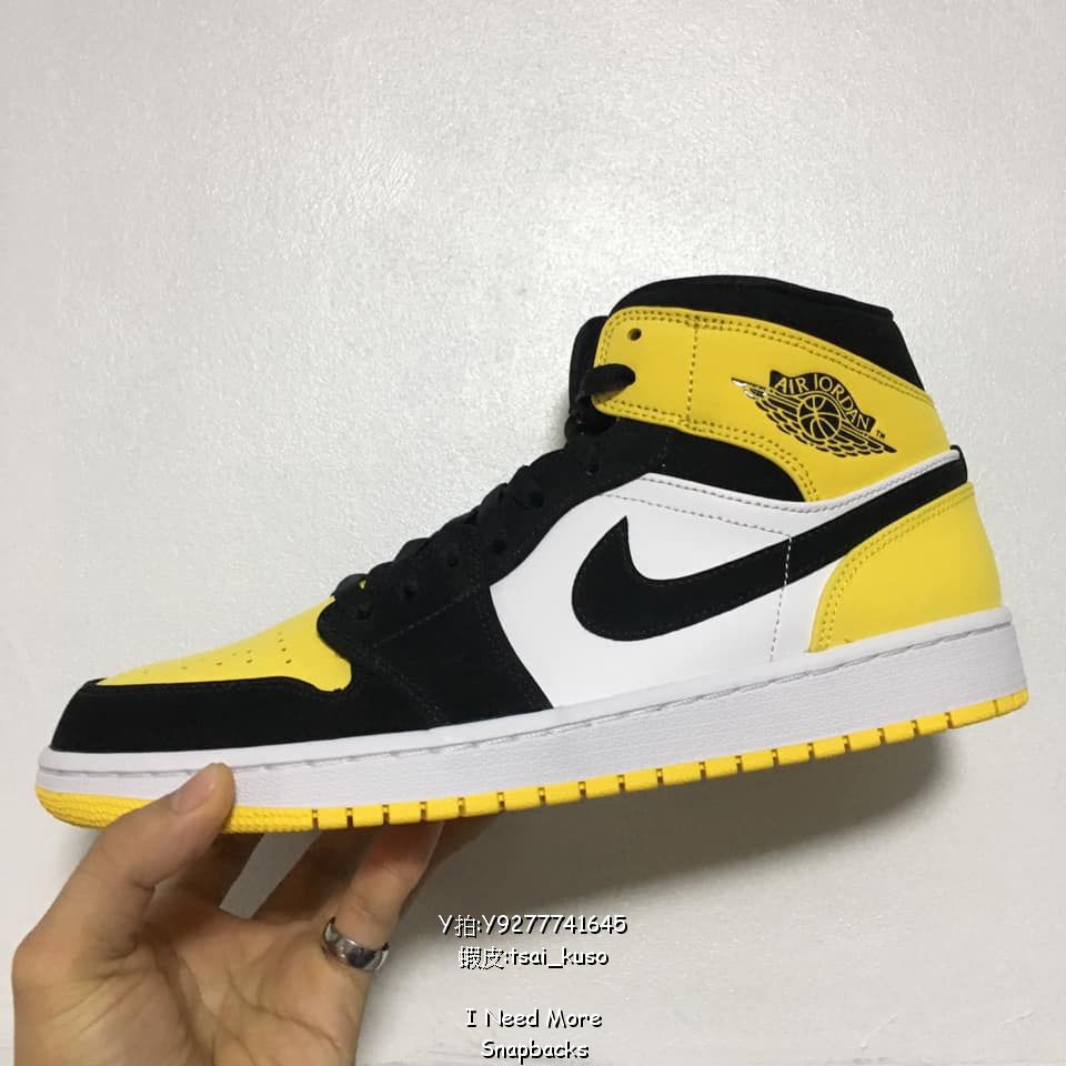 jordan 1 mid yellow toe