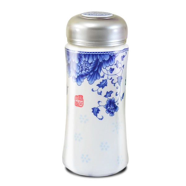 【堯峰陶瓷】雙層陶瓷保溫瓶 青花瓷設計 單入  | 釉中玲瓏 保溫杯 | 適合贈禮品