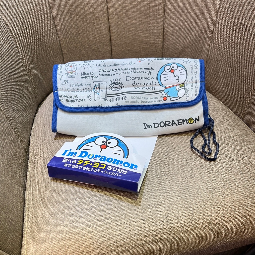 日本進口Doraemon哆啦A夢棉布可掛式面紙套車用面紙套
