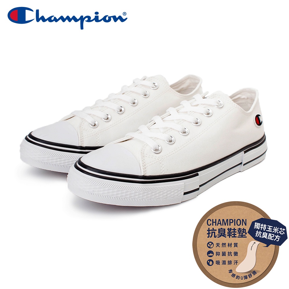 【Champion】男/女 帆布鞋 休閒鞋 結構鞋 DOUBLE LAYER-白(USLS-2003-00)