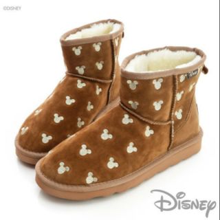 轉賣Disney童趣生活~俏皮短筒雪靴（棕色37）8成新