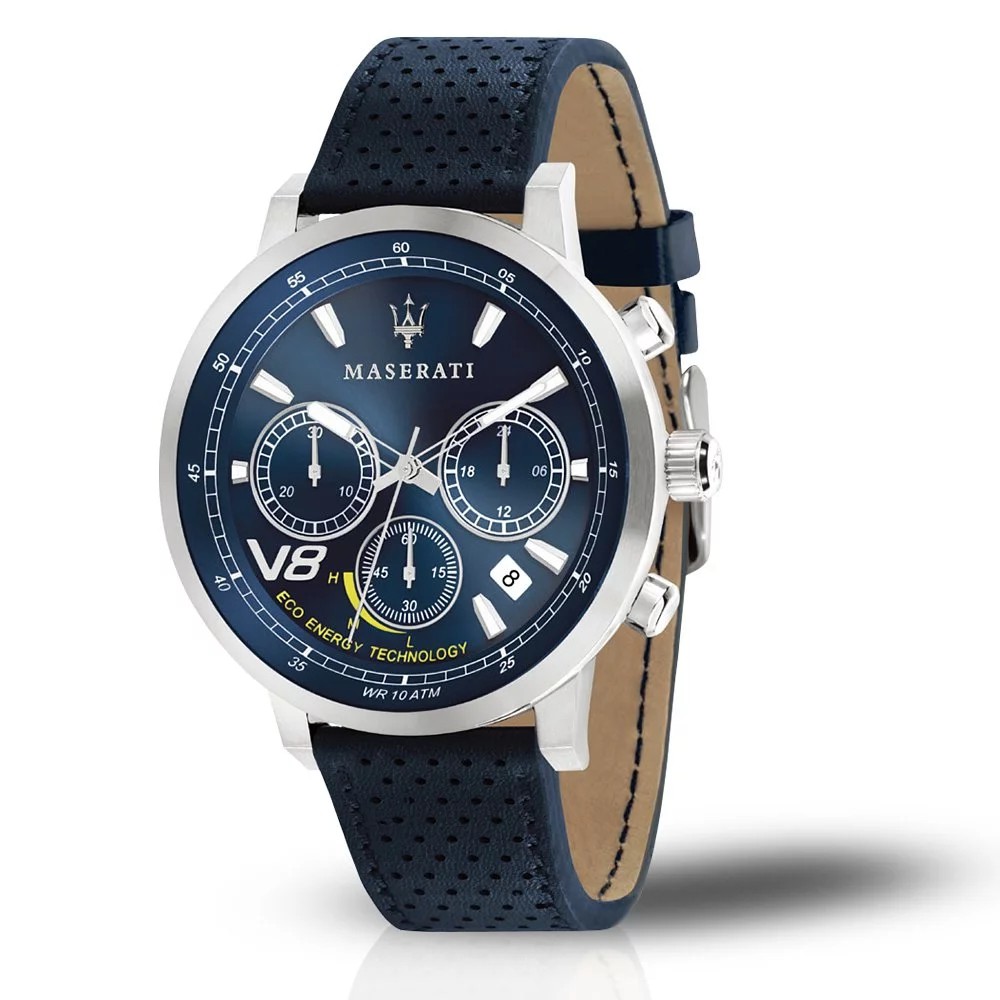 MASERATI 瑪莎拉蒂GT 藍三眼日期腕錶44mm(R8871134002)