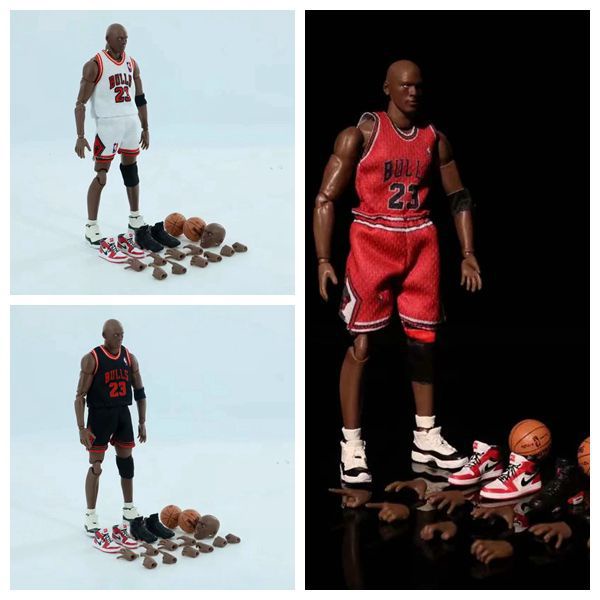 百納籃球明星 maf喬丹 23號紅黑白 Michael Jordan 1/12 可動盒裝手辦男生禮物