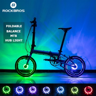 Rockbros 自行車集線器燈振動感應 7 色 usb 充電山地燈防水小型便攜式兒童平衡自行車山地車警示燈腳踏車