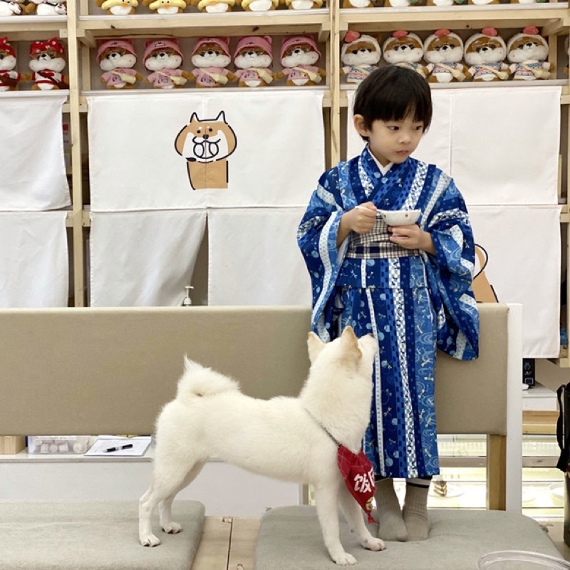 售台灣現貨男童和服浴衣贈腰帶出口日本和服浴袍武士服慶典服男童和服男童浴衣萬聖節變裝 蝦皮購物