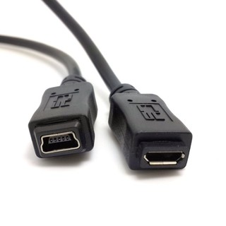 Micro USB母對Mini USB母延長線 Micro母對Mini母連接線 0.5M