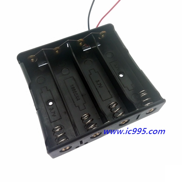 ic995 - 18650 電池盒 四節 並連 帶線 改良型 鋰 電源供應 開發版 UPS 充電 DIY #0206