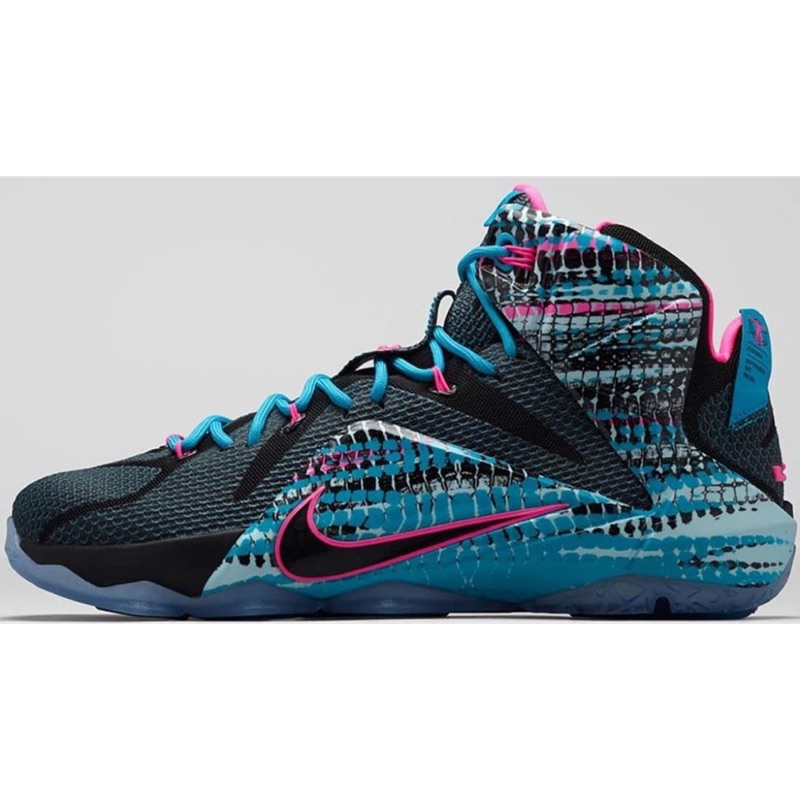 Nike LeBron 12 Black/Pink Pow-Blue Lagoon US12