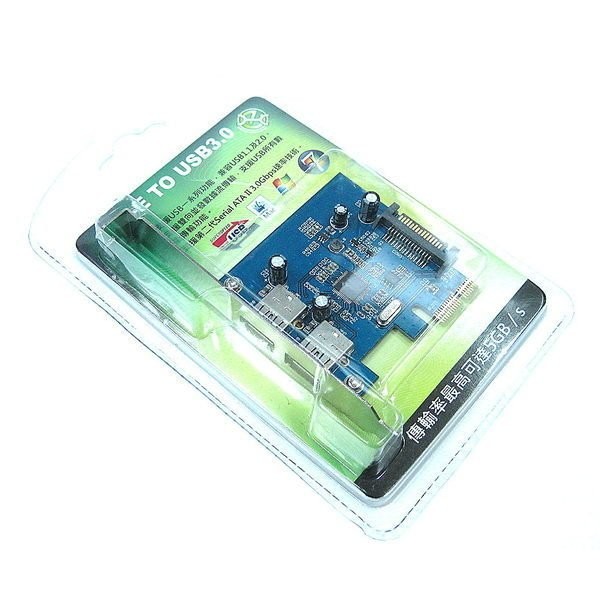 光華CUMA散熱精品*EASYDIY USB3.0 擴充卡 PCI-E介面/後方2 PORT輸出/接SATA電源~現貨