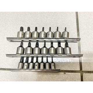 ~台灣製~ 3分 3/8" 三分短版星型套筒 十字 一字 2分 1/4" 二分星型套筒 一體成型
