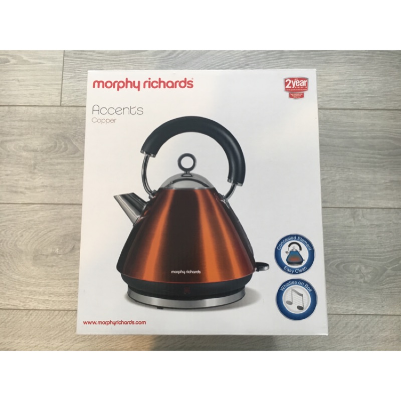 英國Morphy Richards Pyramid Kettle 1.5L 快煮笛音壺(鉻黃色)