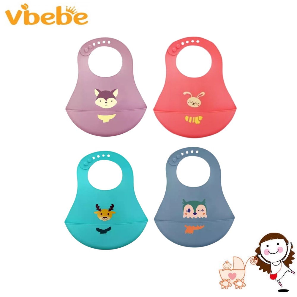 【Vibebe】可愛造型矽膠圍兜 (隨機出貨) | 寶貝俏媽咪