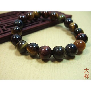 【大祥藝品店】※手鏈/手串–精選天然三色虎眼石手鏈/手珠 10mm