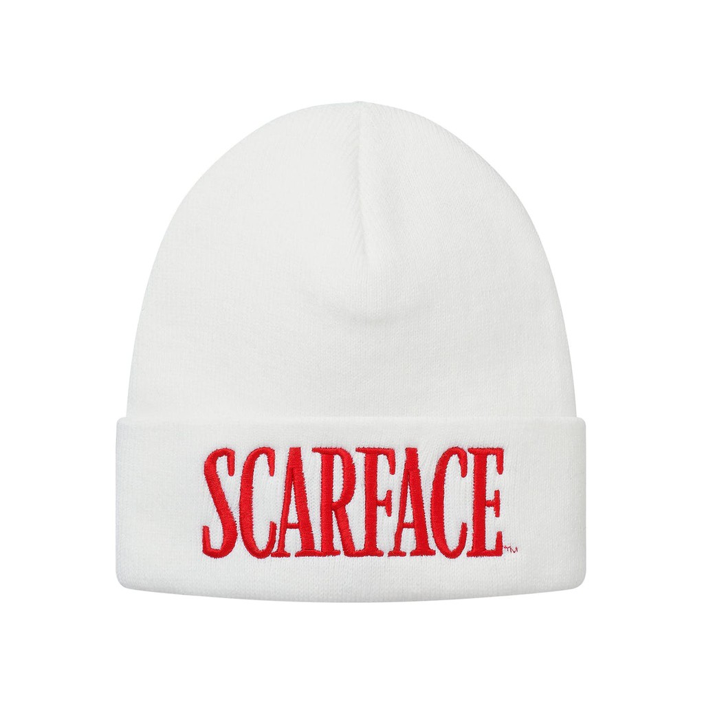 【紐約范特西】預購 2017FW SUPREME SCARFACE BEANIE FW17BN52 疤面煞星 白色毛帽