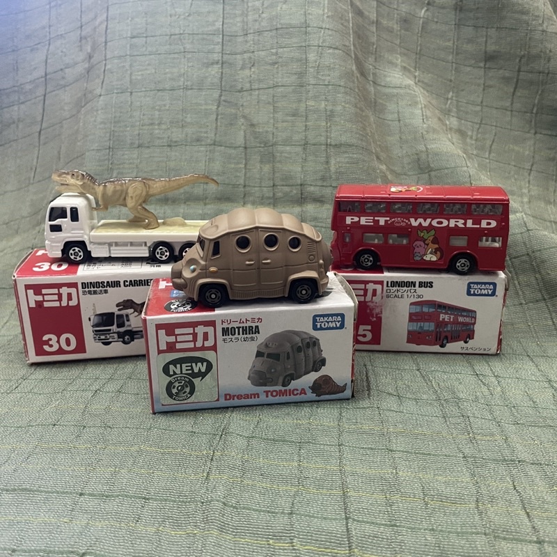 🪀貓蚤玩具🪀TOMICA 小汽車（恐龍運輸車、摩斯拉幼蟲 哥吉拉、倫敦巴士）