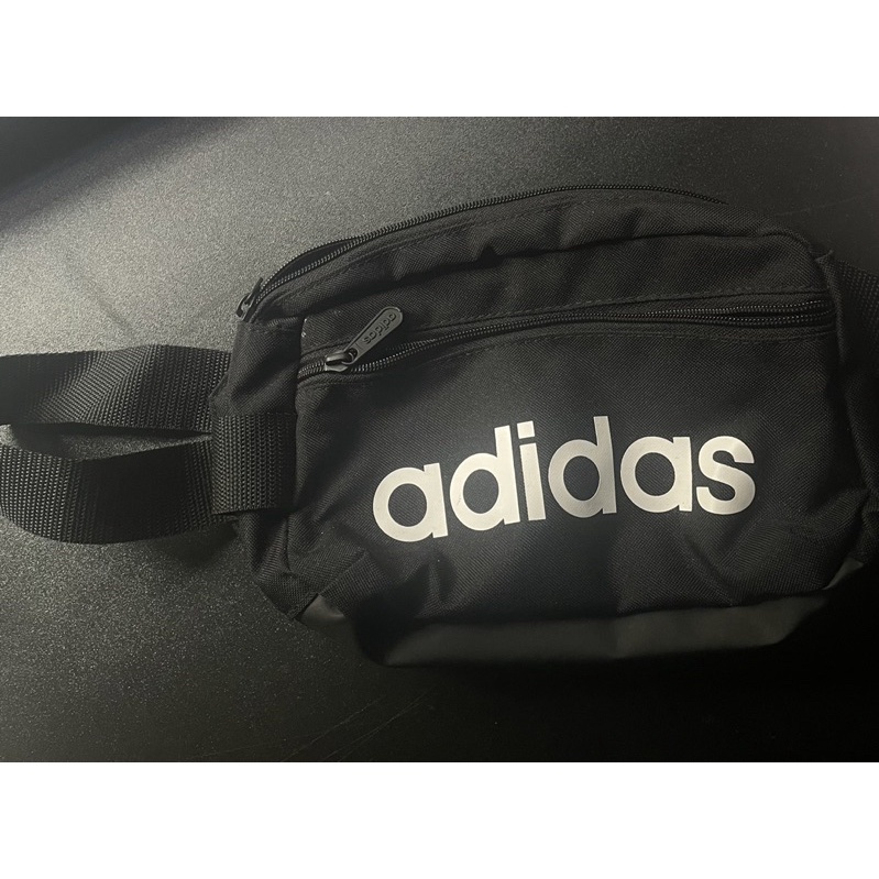 Adidas 愛迪達 正版腰包 黑 大容量 可調節長度