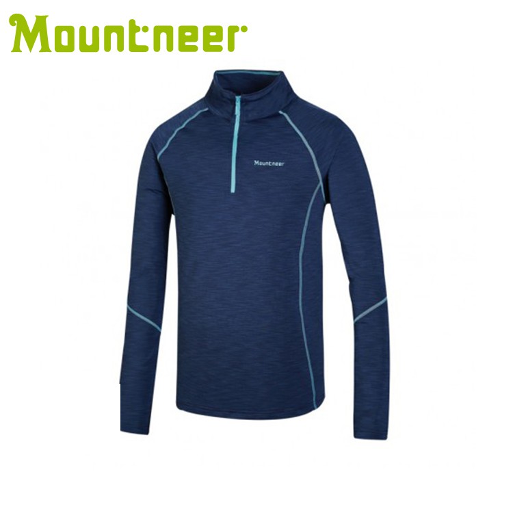 【Mountneer 山林 男遠紅雲彩保暖衣《寶藍》】32P01/高領/長袖/旅遊/悠遊山水