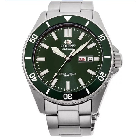 【幸福媽咪】ORIENT 東方錶 WATER RESISTANT系列 200m 潛水錶鋼帶款 綠色 RA-AA0914E