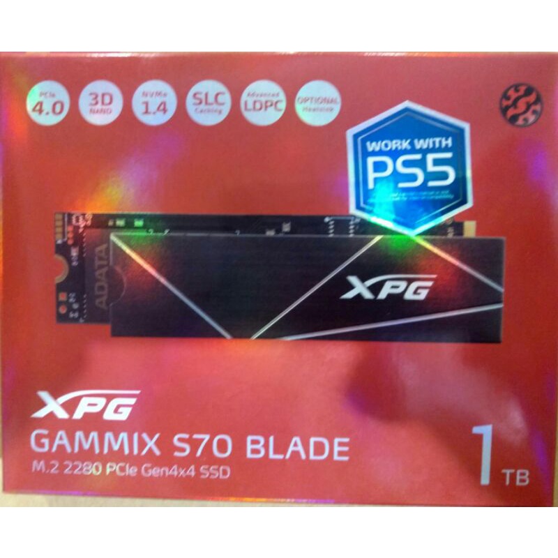 全新 ADATA 威剛 XPG GAMMIX S70 BLADE 1TB 1t  固態硬碟 PS5相容 含散熱片