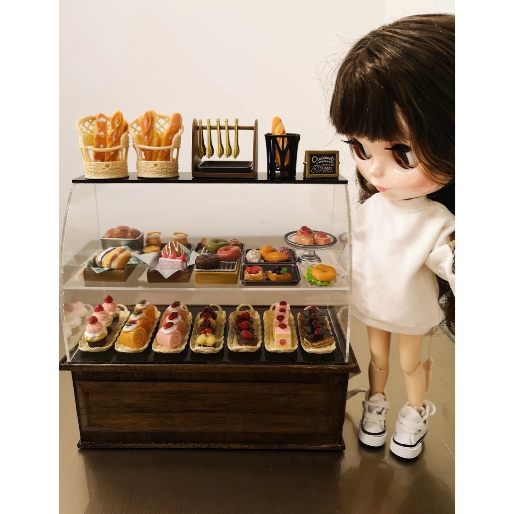 【新款面包店食玩】💝賣場低銷$200💝 仿真食玩蛋糕麵包水果派   拍摄道具 微缩玩具模型 玩迷你擺件