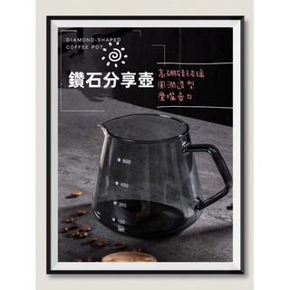 手沖咖啡壺 分享壺 加厚 耐熱玻璃 有刻度 過濾杯
