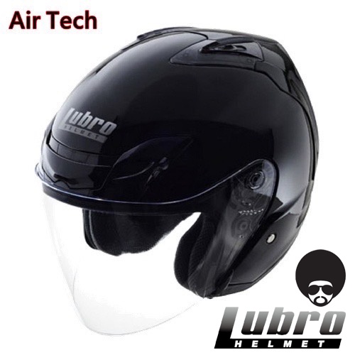 Lubro Air Tech  黑 前後通風流線導流氣孔 雙D扣 3/4罩 安全帽