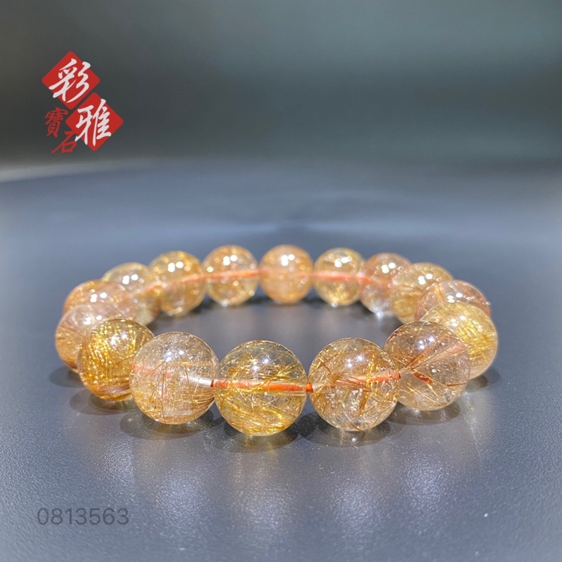 《彩雅寶石精品 》紅銅鈦手珠 銅髮晶手鍊 0813563