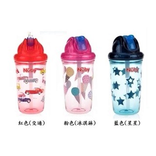 瘋狂寶寶**Nuby 晶透學飲杯(粗吸管)/300ml-3款(104543)*特價263元