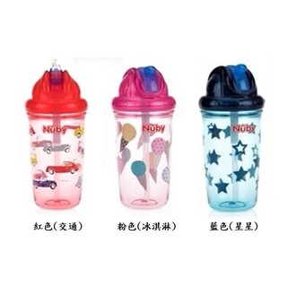 瘋狂寶寶**Nuby 晶透學飲杯(粗吸管)/300ml-3款(104543)*特價242元