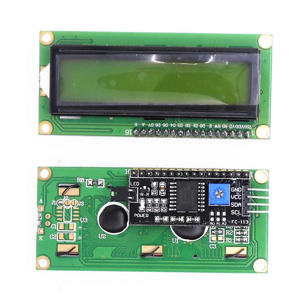 I2C LCD模組 黃綠色背光液晶模塊 Raspberry Edison Arduino