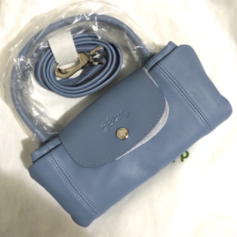 [英國帶回] Longchamp 全新正品小羊皮 S號 - 粉嫩天空藍 附紙袋