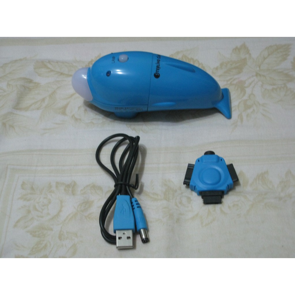 小海豚造型多電源手機充電器(USB充電、車充、小夜燈功能)