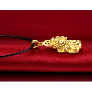 臺灣現貨批發~ 3D硬金實心招財貔貅項鍊.鍍24K 黃金項墜 招財貔貅 男/女款
