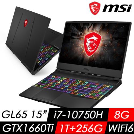 華創筆電@MSI微星 GL65 10SDK-437TW(i7-10750H/8G/1T+256G/GTX1660Ti)