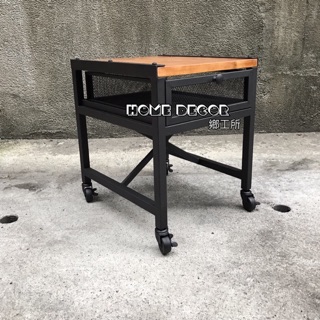 HomeDecor鄉工所 工業風傢俱 推車 客廳茶几帶輪 北歐復古腳幾 茶几 抽屜 實木咖啡桌 美式鄉村復古LOFT