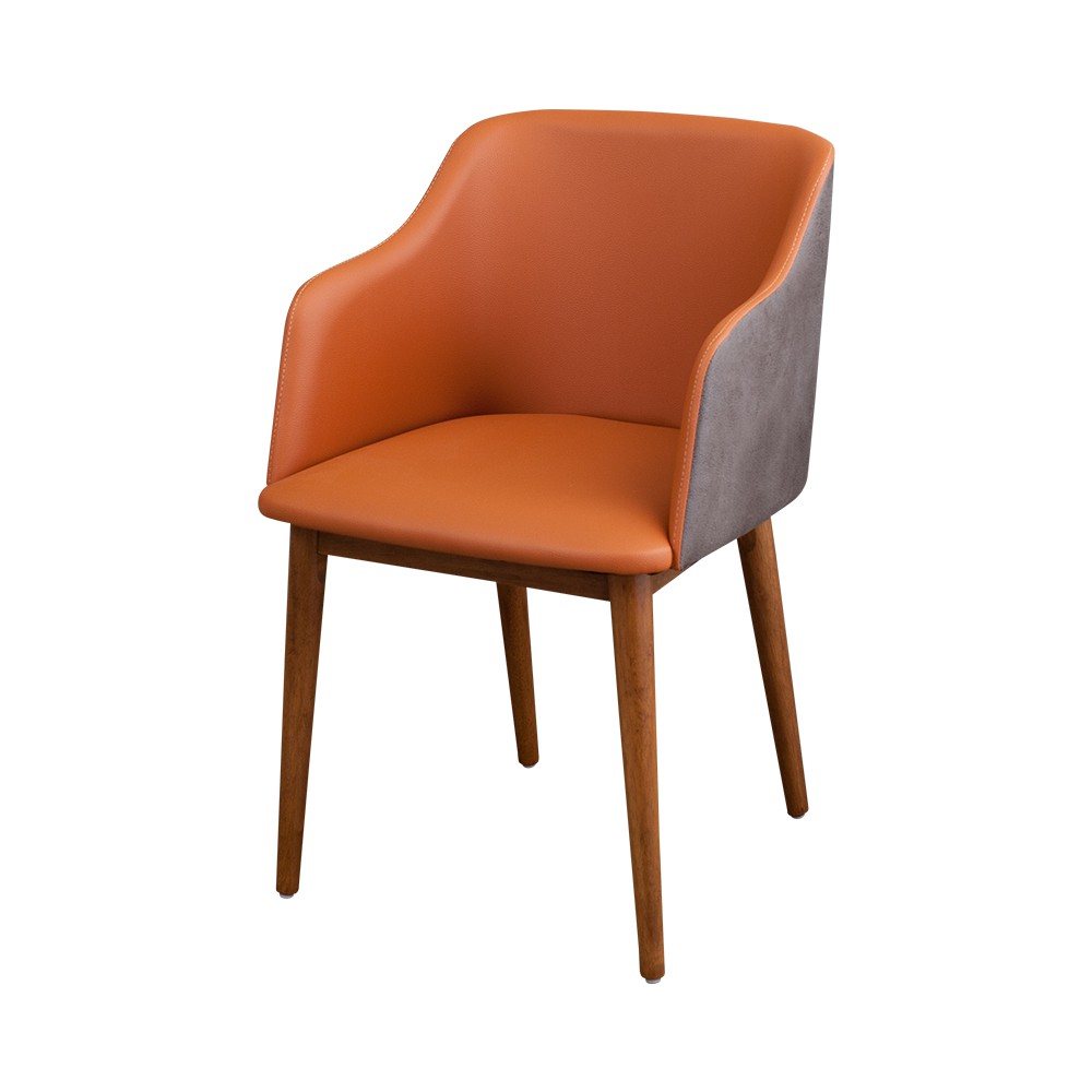 Boden-海納工業風雙色扶手實木餐椅/單椅