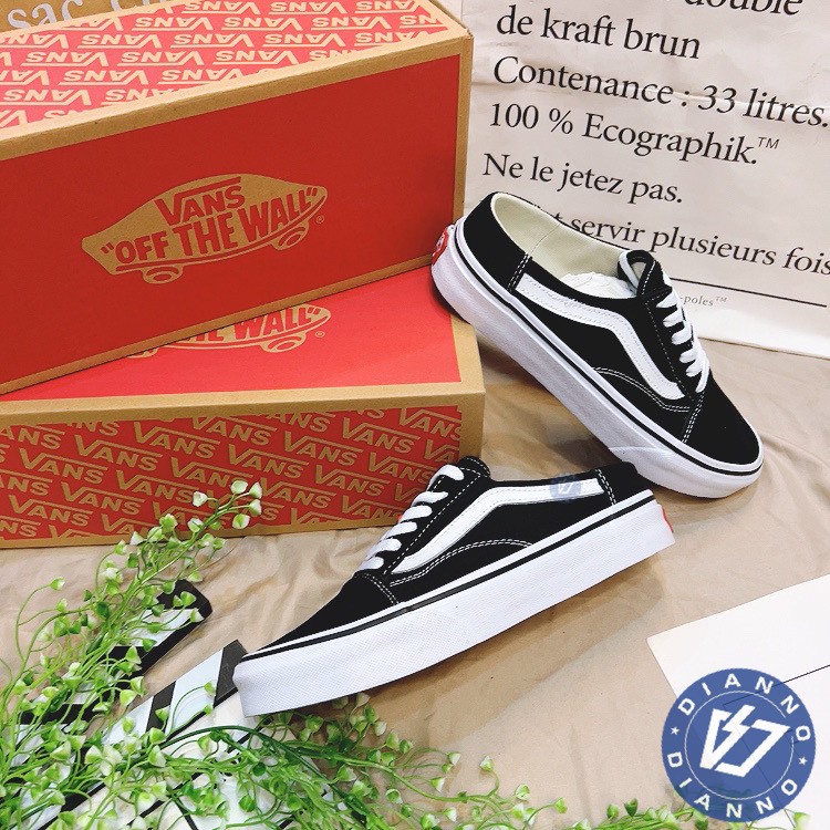 帝安諾 - 實體店面VANS OLD SKOOL MULE 經典款 懶人鞋 懶人穆勒鞋 懶人拖鞋  黑底白線 半拖