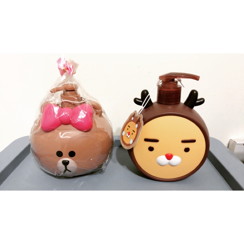 kakao friends&amp; Line friends 聖誕節麋鹿萊恩/Missha熊大熊美body wash 沐浴乳