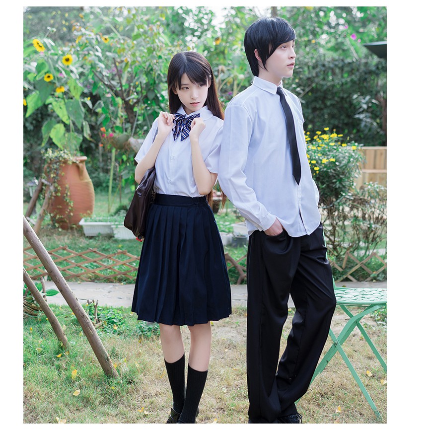 日系日常班服學生制服角襟男白襯長袖長褲水手服套裝學生dk制服 蝦皮購物