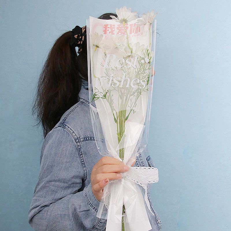 *NK22..母親節禮物鮮花花束包裝紙粉色康乃馨多支袋單支袋一支花透明袋子